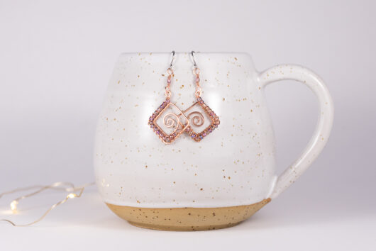 Spiral earrings - copper - Image 2