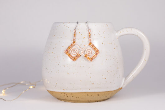 Spiral earrings - copper - Image 2