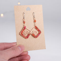 Spiral earrings - copper
