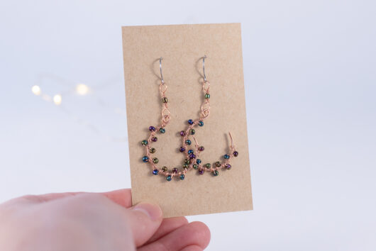 Round earrings - copper