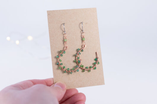 Round earrings - copper