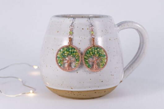 Tree of life earrings - copper - Image 2
