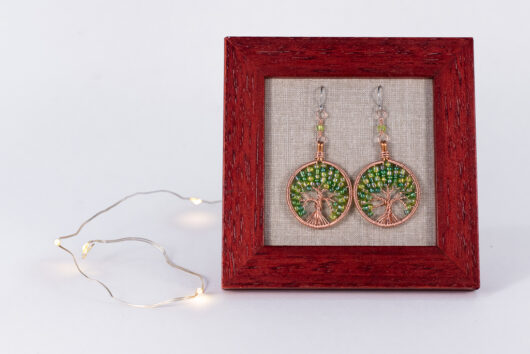 Tree of life earrings - copper - Image 3