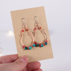 Howlite beads earrings - copper