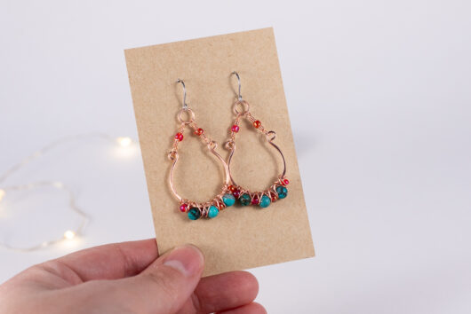 Howlite beads earrings - copper