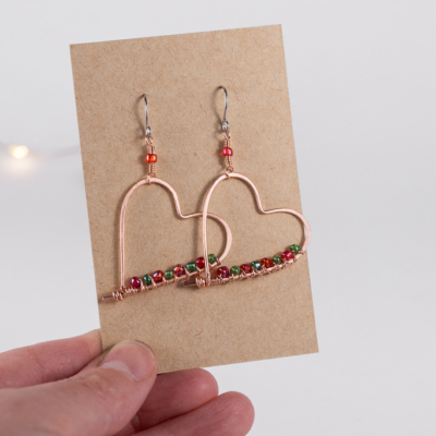 Heart earrings – copper