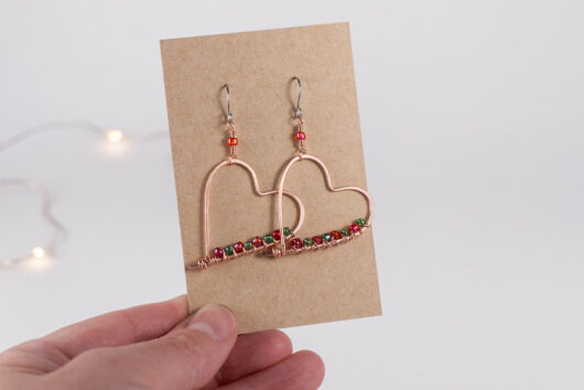 Heart earrings - copper