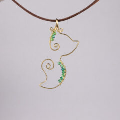 Fox pendant - brass