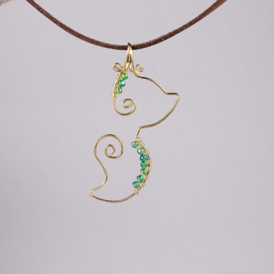 Fox pendant – brass
