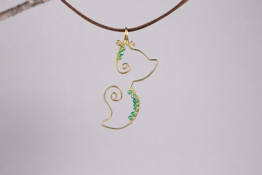 Fox pendant - brass