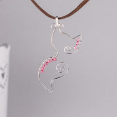Fox pendant - silver-plated copper