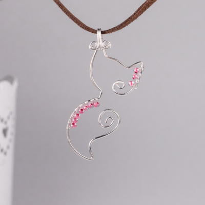 Fox pendant – silver-plated copper