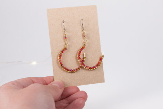 Round earrings - brass