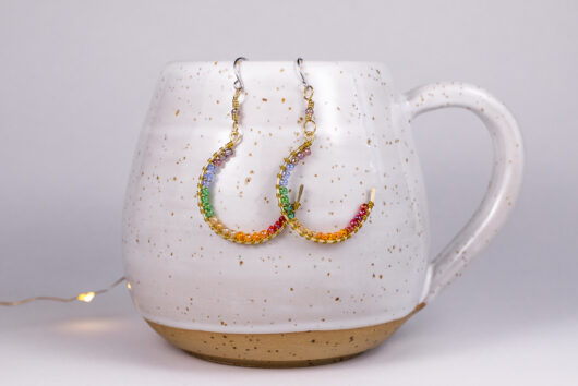 Round earrings - brass - Image 2