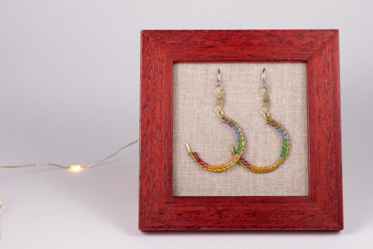 Round earrings - brass - Image 3