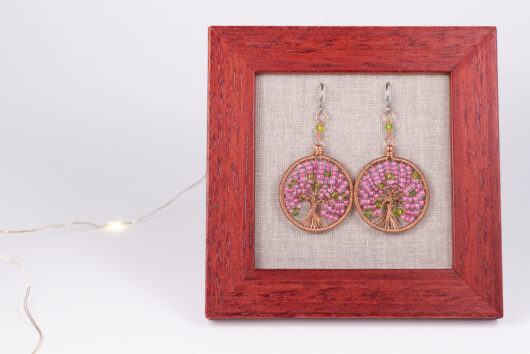 Tree of life earrings - copper - Image 3