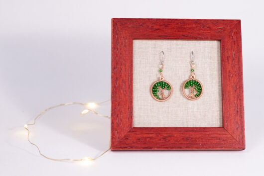 Tree of life earrings - copper - Image 3