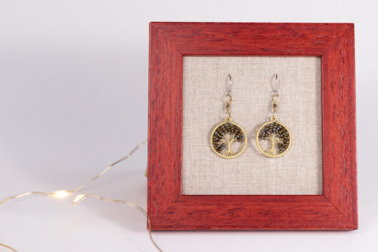 Tree of life earrings - brass - Image 3