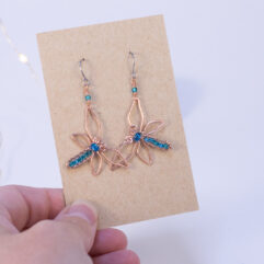 Dragonfly earrings - copper